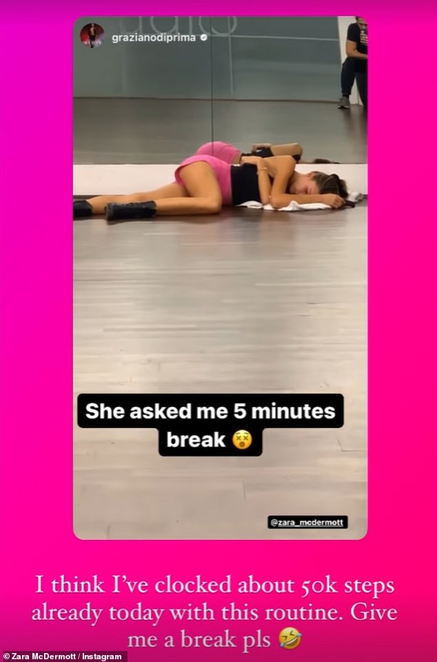 A photo of her 'passed out' during rehearsal with Strictly partner Graziano in a 'resurfaced' video from last October has also come to light