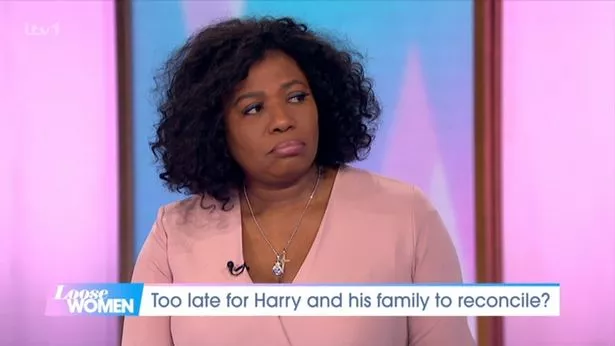 Brenda Edwards (pictured) was among the Loose Women panelists who spoke about Prince Harry this afternoon