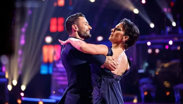 4tAmanda Abbington and Giovanni Pernice, during the live show on Saturday for BBC1's Strictly Come Dancing