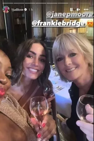 Presenters Judy Love, Frankie Bridge and Jane Moore enjoy the party