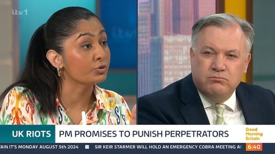 Ed Balls and Zarah Sultana mid-discussion on Good Morning Britain