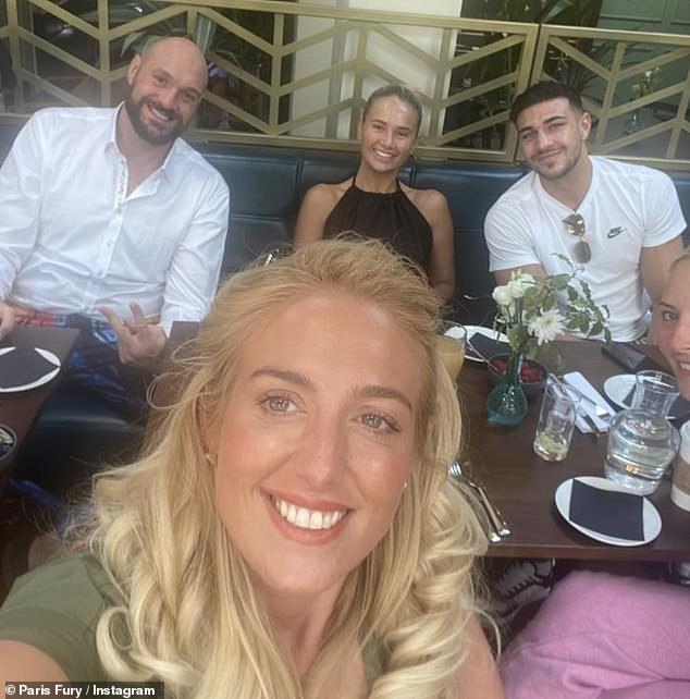 Previously in Paris and Tyson's Netflix show At Home With The Furys, Molly-Mae revealed she couldn't have felt more welcomed by Paris into the family (Tyson, Paris, Molly and Tommy pictured)