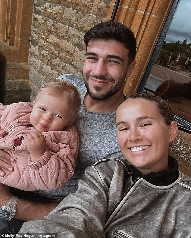 The influencer and her boxer fiancé, both 25, shared the bombshell news they had split earlier this week after months of speculation , after meeting on Love Island in 2019 and welcoming their little girl last year (pictured together)