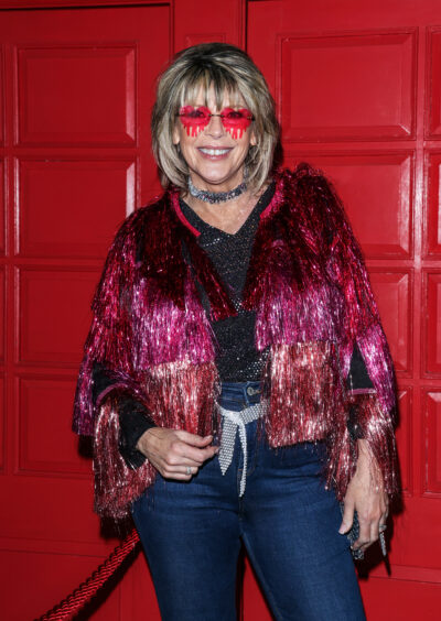 Ruth Langsford with heart sunglasses on